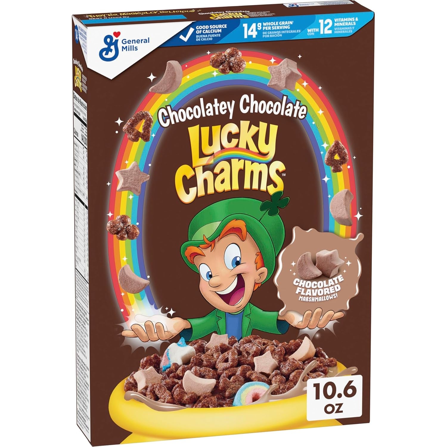 Chocolatey Chocolate Cereal with Marshmallows, Kids Breakfast Cereal, Made with Whole Grain, 10.6 Oz