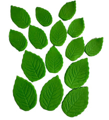 Set 15 decoratiuni comestibile din zahar, Frunze Decoratiuni din Pasta de Zahar Nati Shop