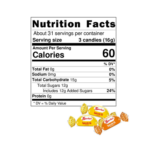 "Spicchi" Citrus Orange & Lemon Hard Candy Bulk Bag, Individually Wrapped Italian Sweets, 1 Kg / 2.2 Lbs Bag (1-Pack)