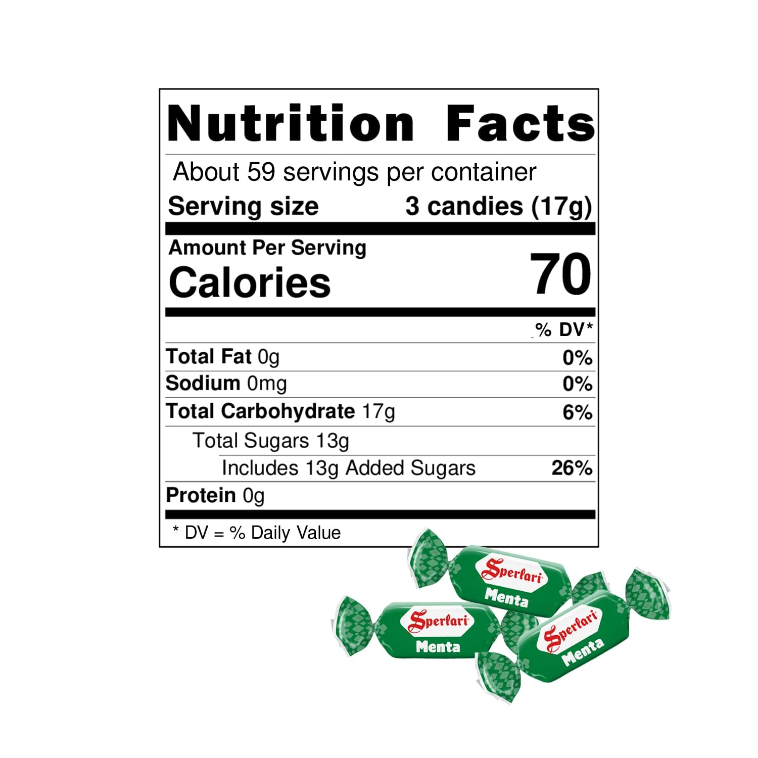 "Menta" Mint Hard Candy Bulk Bag, Individually Wrapped Italian Sweets, 1 Kg / 2.2 Lbs Bag (1-Pack)